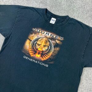 Journey‎ Shirt Mens XL Black 2005 Generations Tour Concert Rock Band Tee Y2K